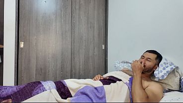 Big-breasted MILF plays with her husband’s cock while he looks at his cell phone